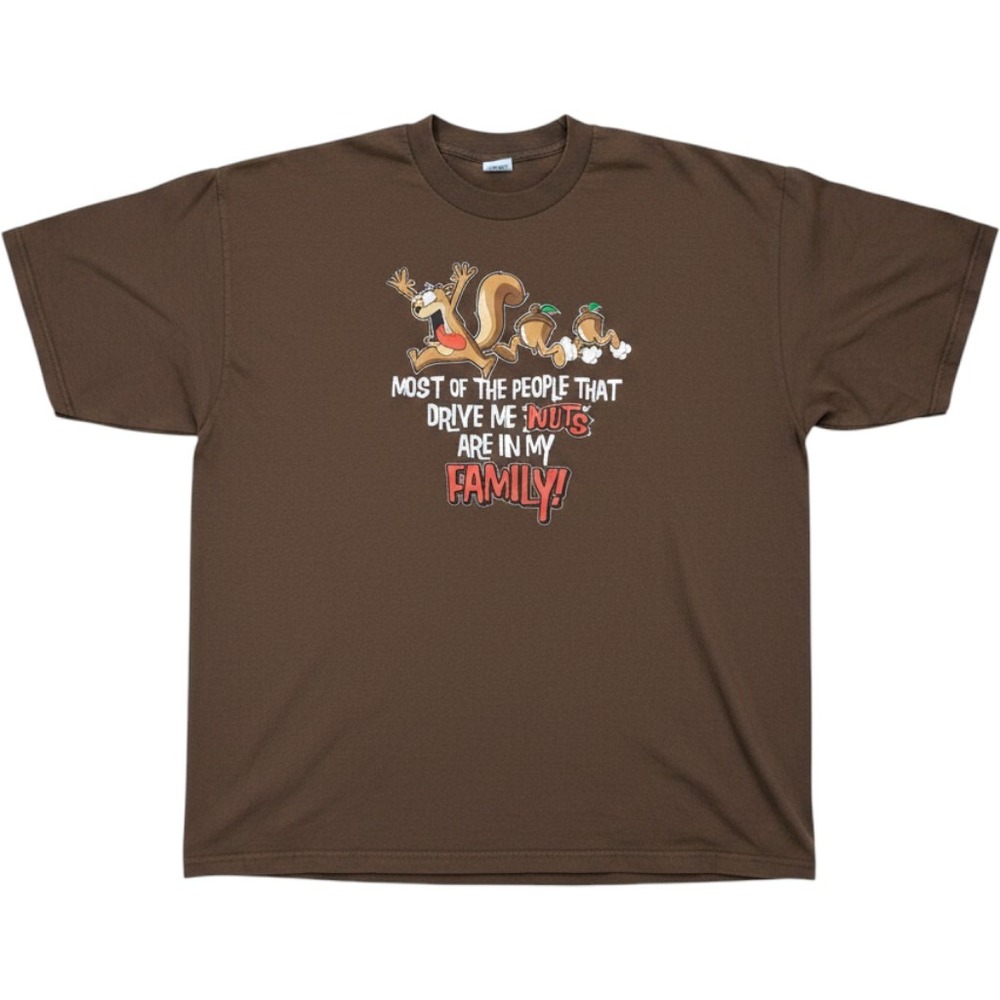 Alstyle Brown‎ Graphic T-Shirt Most People Drive Me Nuts Family Humor XL Mens